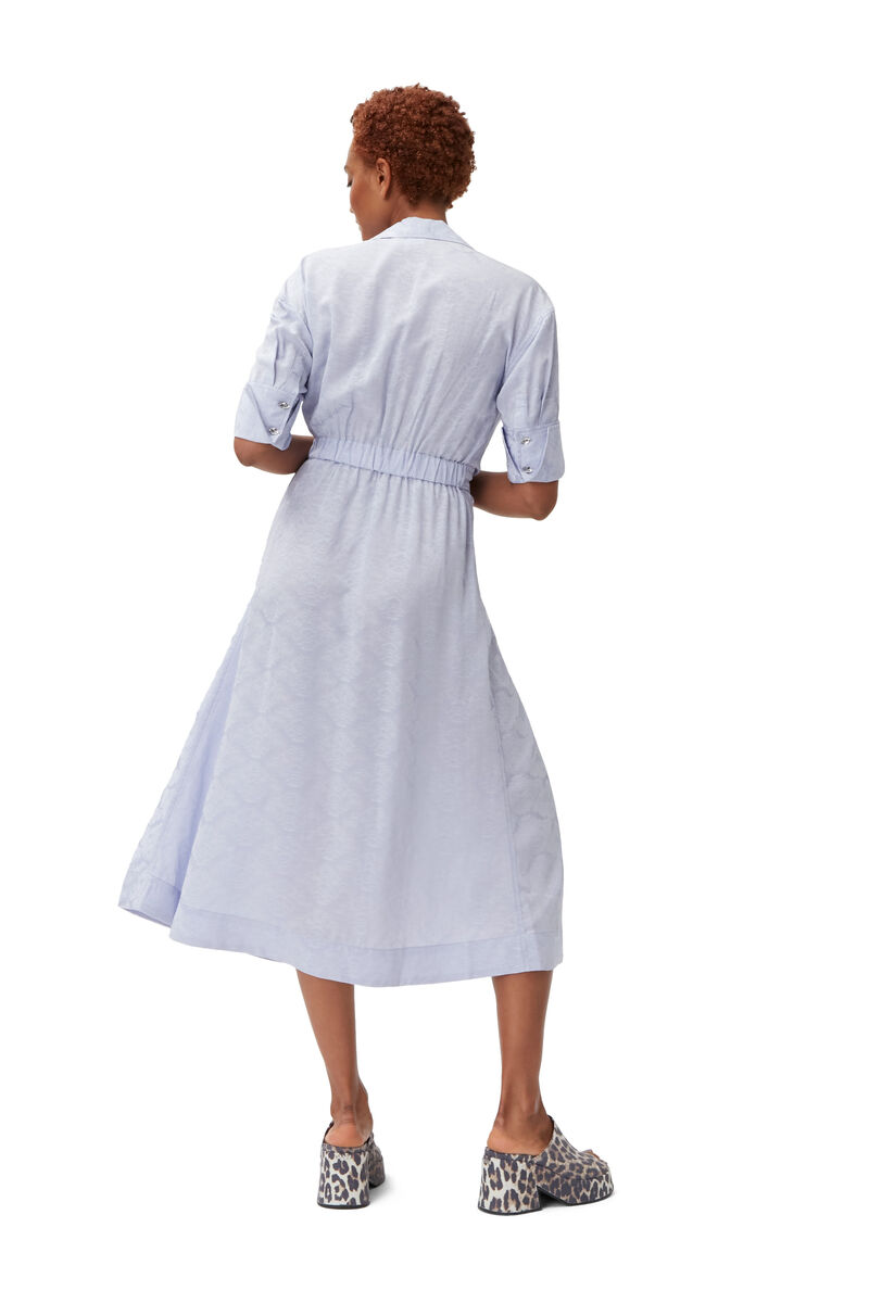 Midi Wrap Dress, Acetate, in colour Cosmic Sky - 2 - GANNI