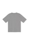 Logo T-shirt, Cotton, in colour Paloma Melange - 2 - GANNI