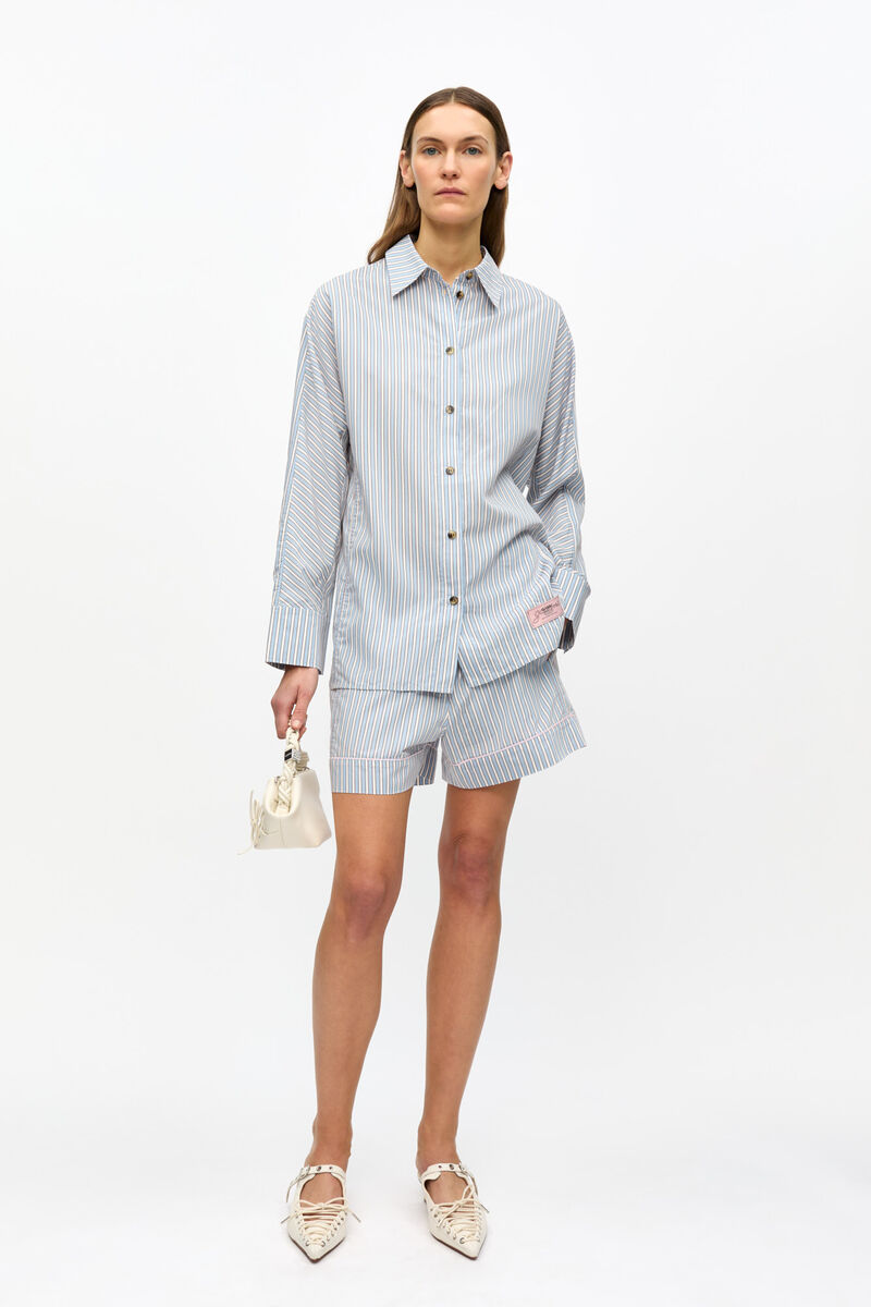 Streifenhemd, LENZING™ ECOVERO™, in colour Soft Chambray - 2 - GANNI