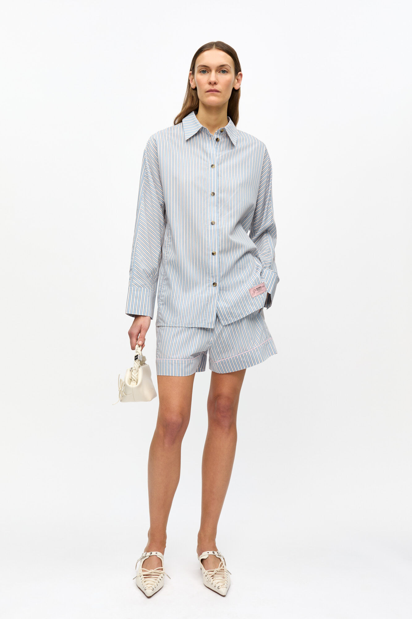 Streifenhemd, LENZING™ ECOVERO™, in colour Soft Chambray - 2 - GANNI