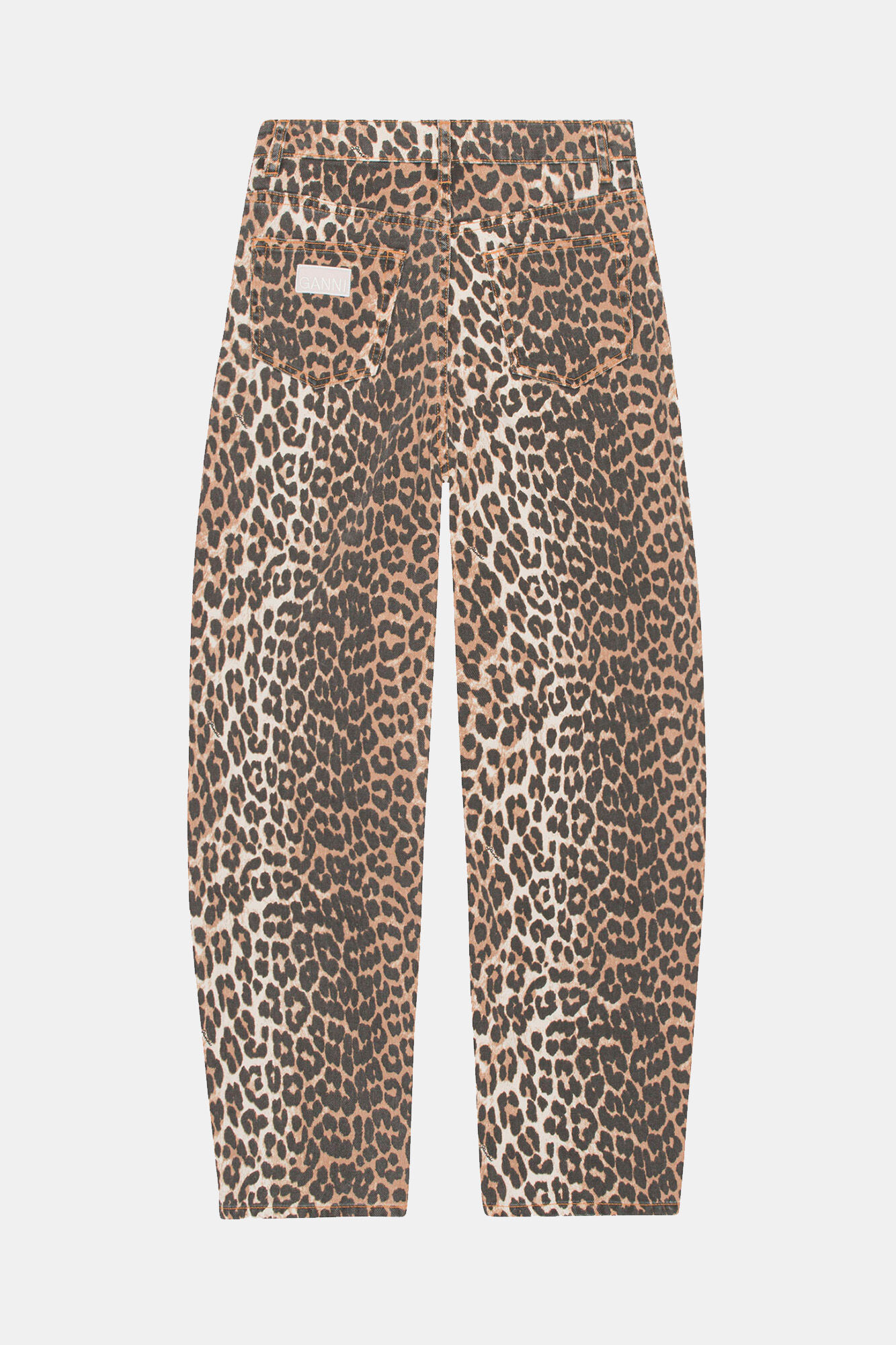 Stary Jeans in Leopard Print, Organic Cotton, in colour Leopard - 2 - GANNI