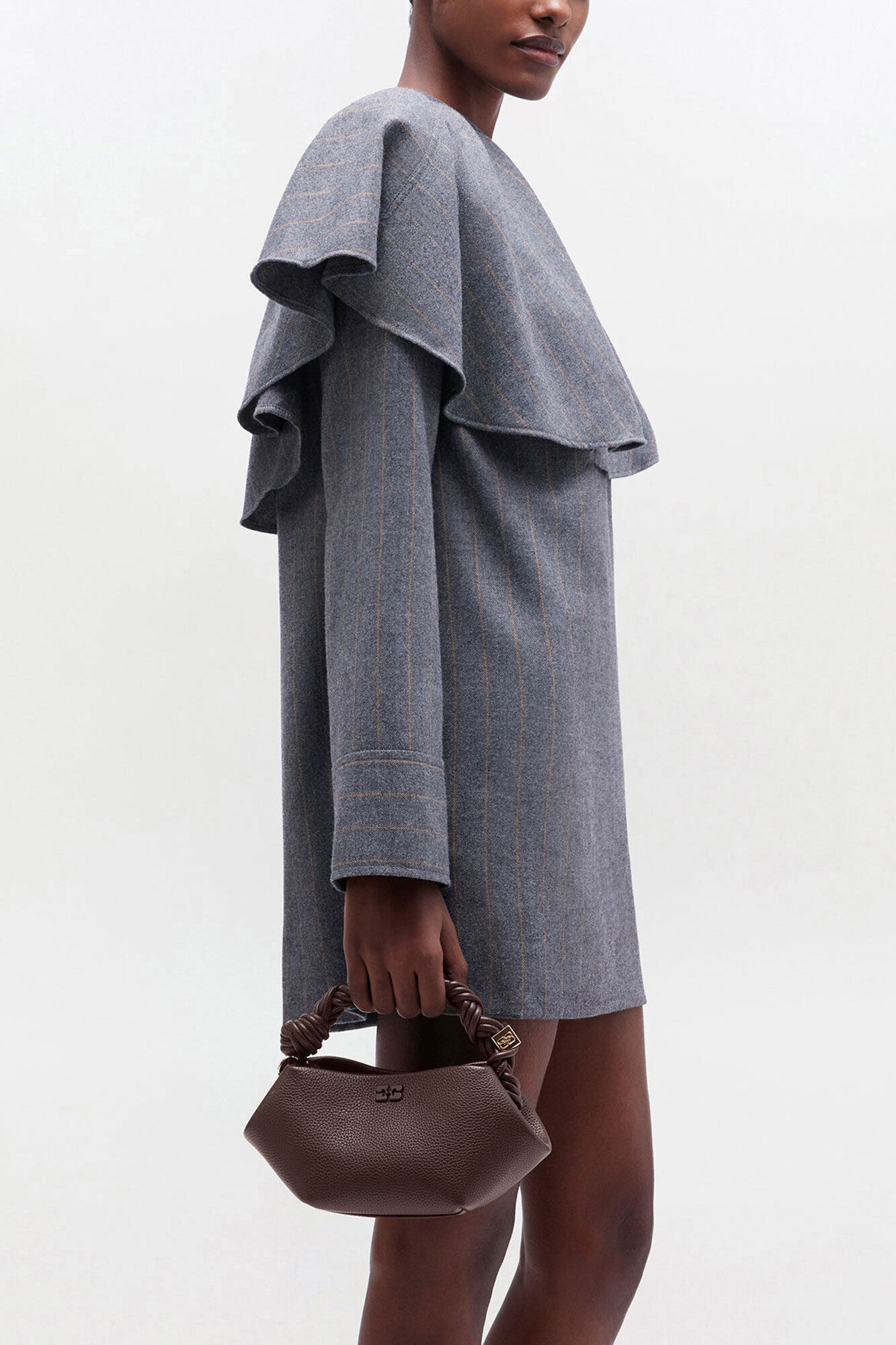 Chicory Coffee Brown Grained Mini Bou Bag | GANNI US
