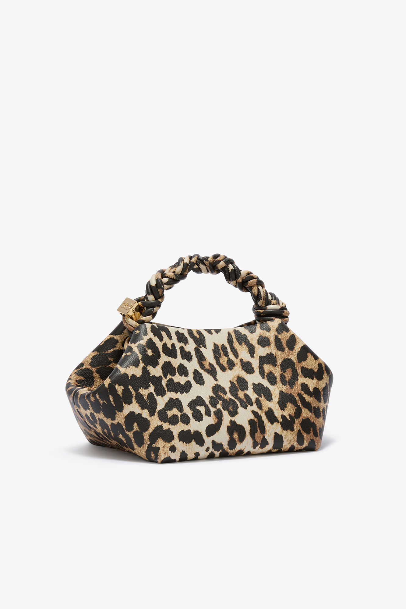 Leopard Grained Small Bou Bag, in colour Almond Milk - 2 - GANNI