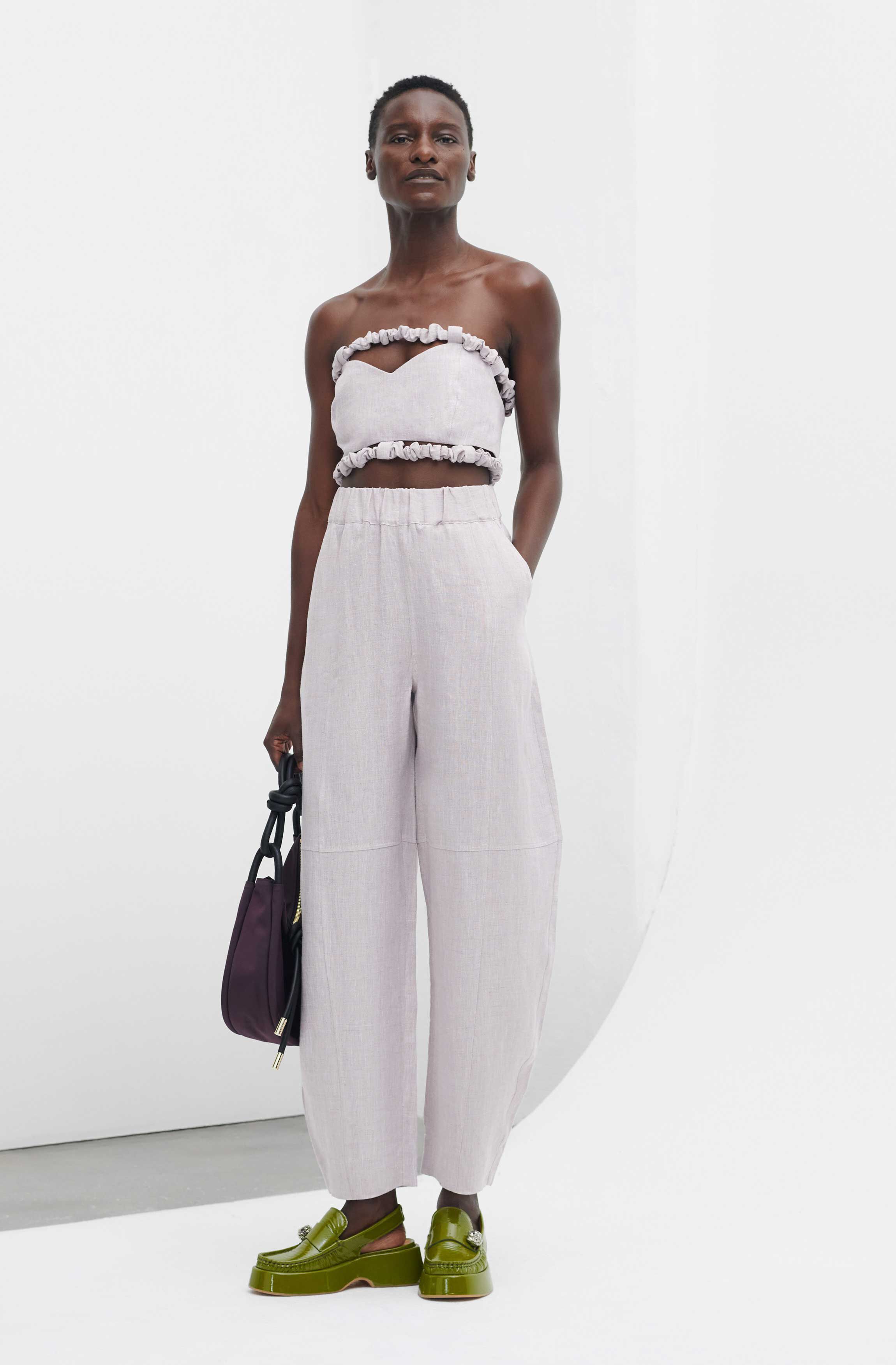 Light Lilac Hemp Hemp Pants | GANNI FR