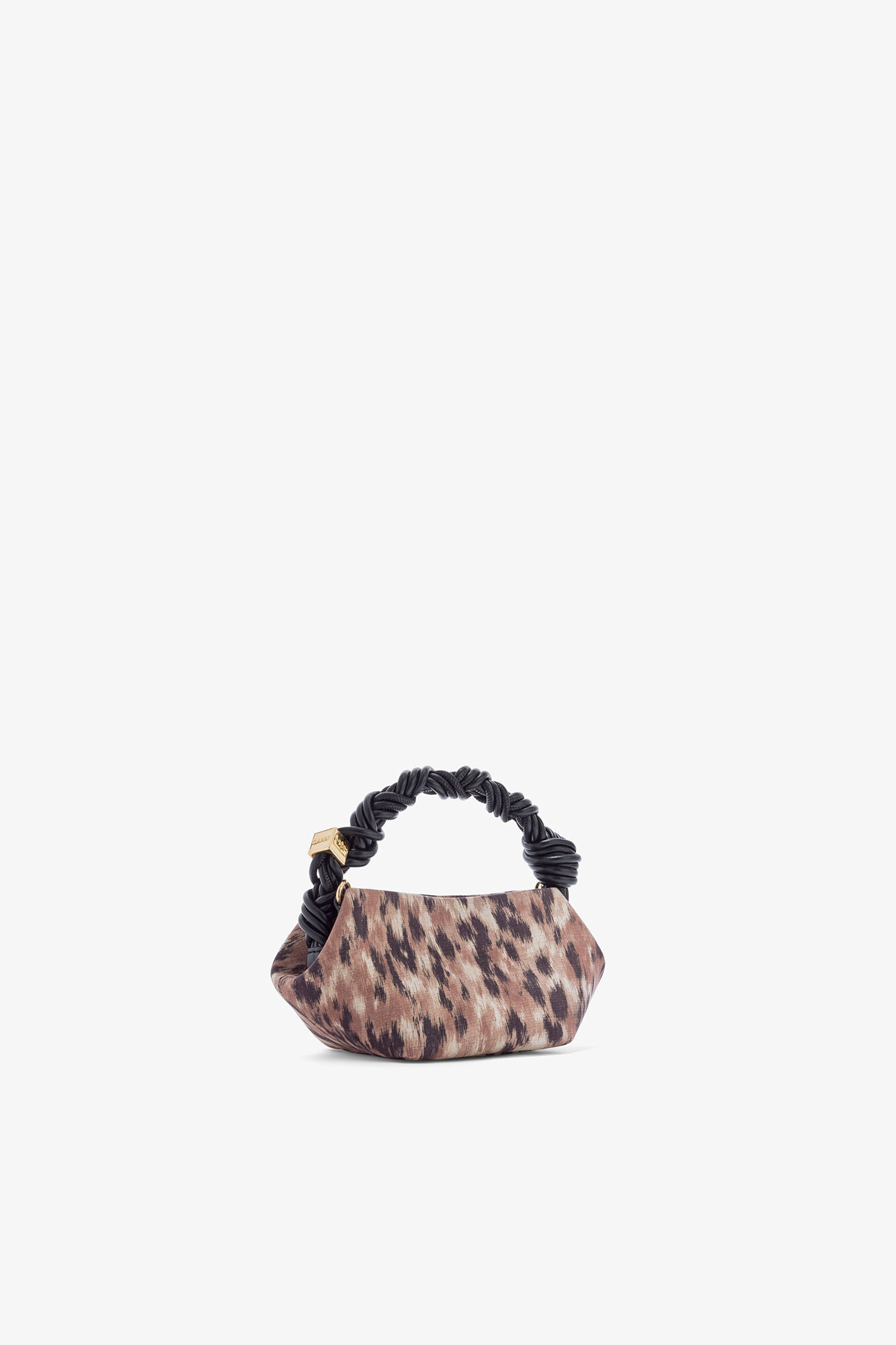 Mini Bou-veske i trykt taft, Recycled Polyester, in colour Burro - 2 - GANNI