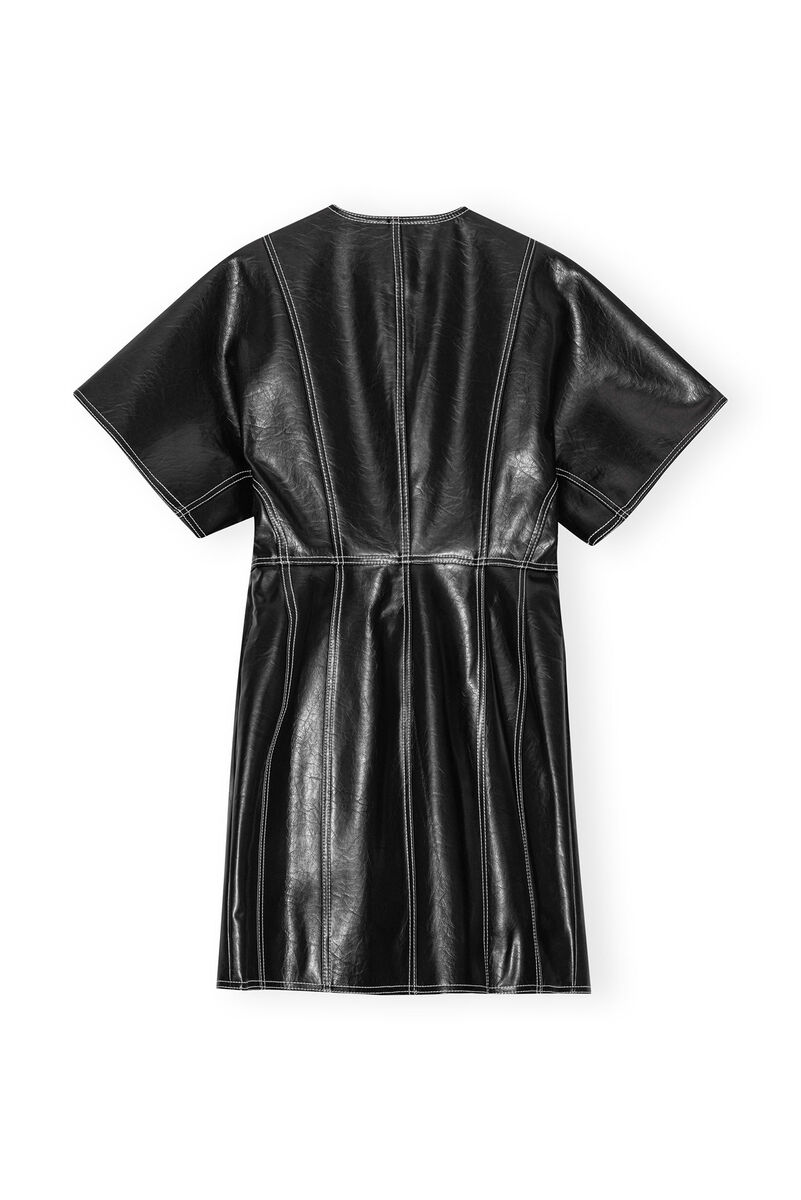 Black Future Oleatex Fitted Shaped Sleeve Mini Kleid, Cotton, in colour Black - 2 - GANNI