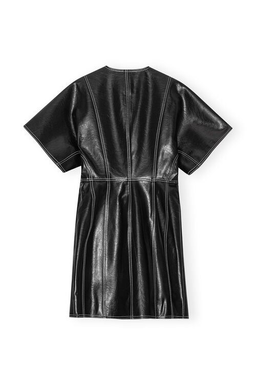 Black Future Oleatex Fitted Shaped Sleeve Mini Dress, in colour Black - 2 - GANNI