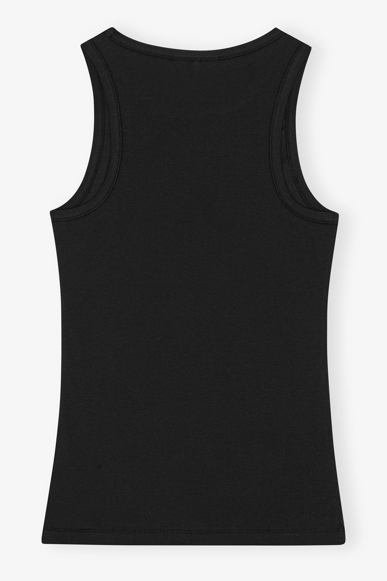 Ganni Soft Cotton Rib Tank Top in Bright White