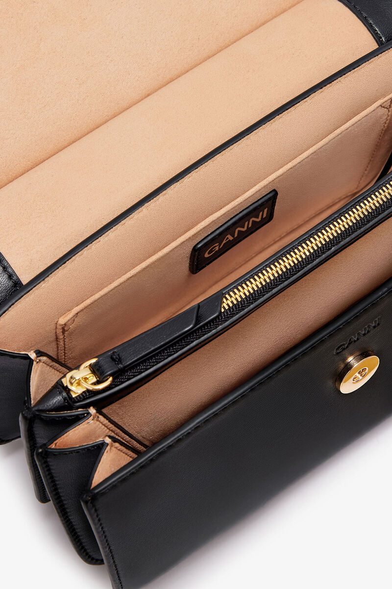 Black Small Apo-G Bag, Recycled Leather, in colour Black - 3 - GANNI