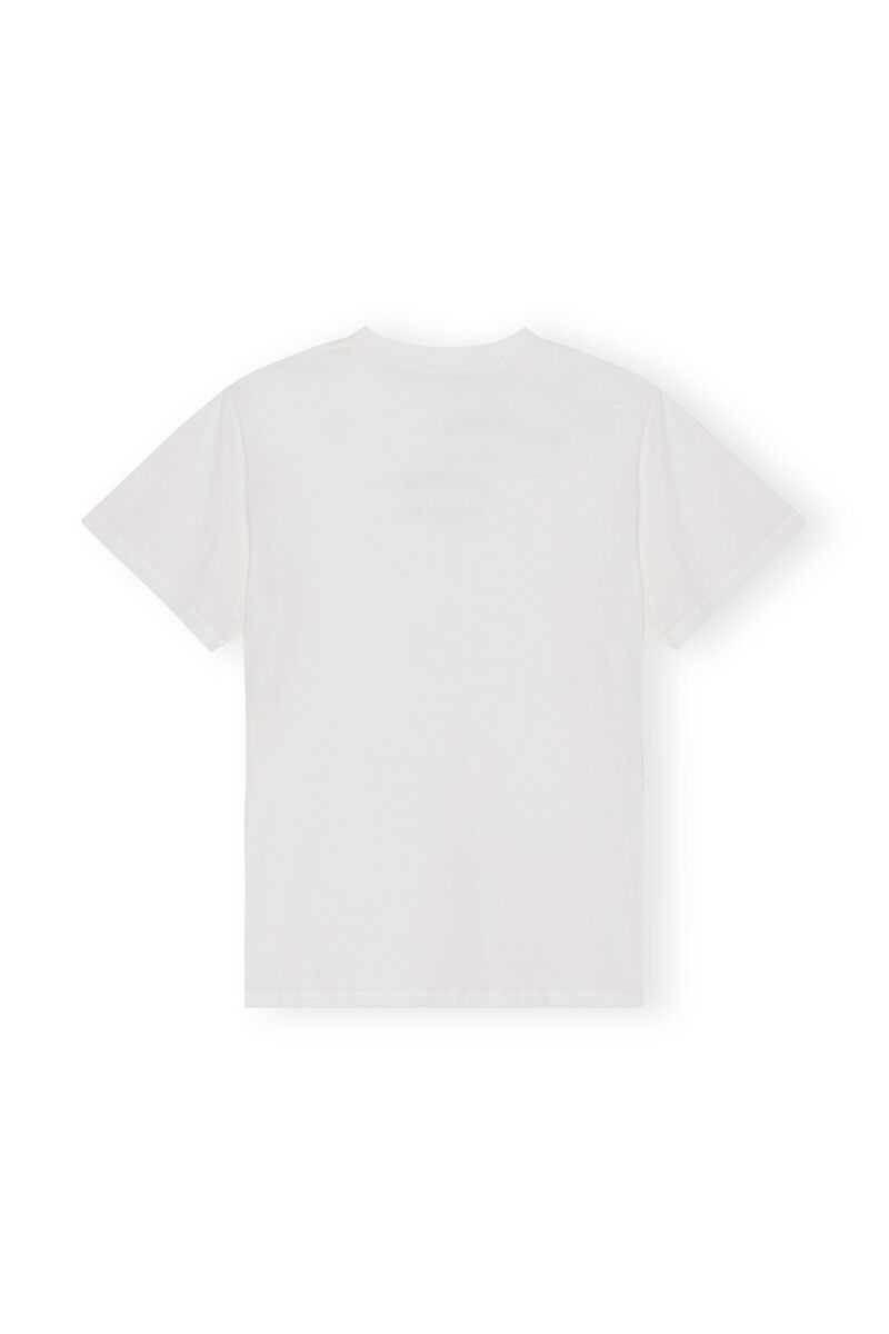 White Relaxed O-neck T-shirt, Cotton, in colour Bright White - 2 - GANNI