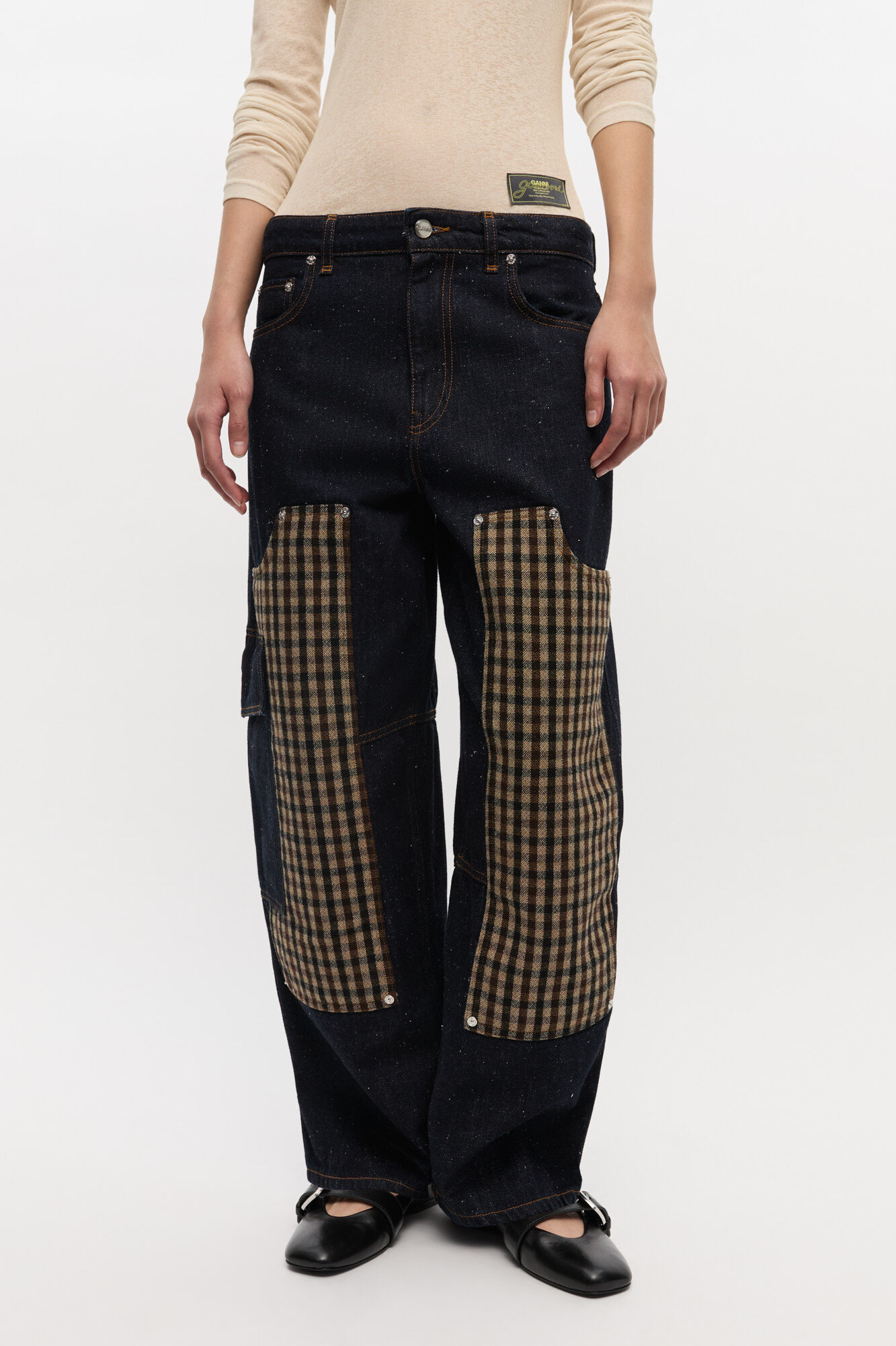 Neppy Carpenter Jeans, Cotton, in colour Dark Blue Stone - 2 - GANNI