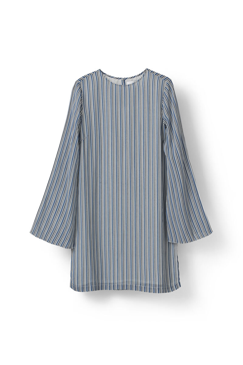 Allen Georgette Dress, in colour Verona Stripes - 1 - GANNI