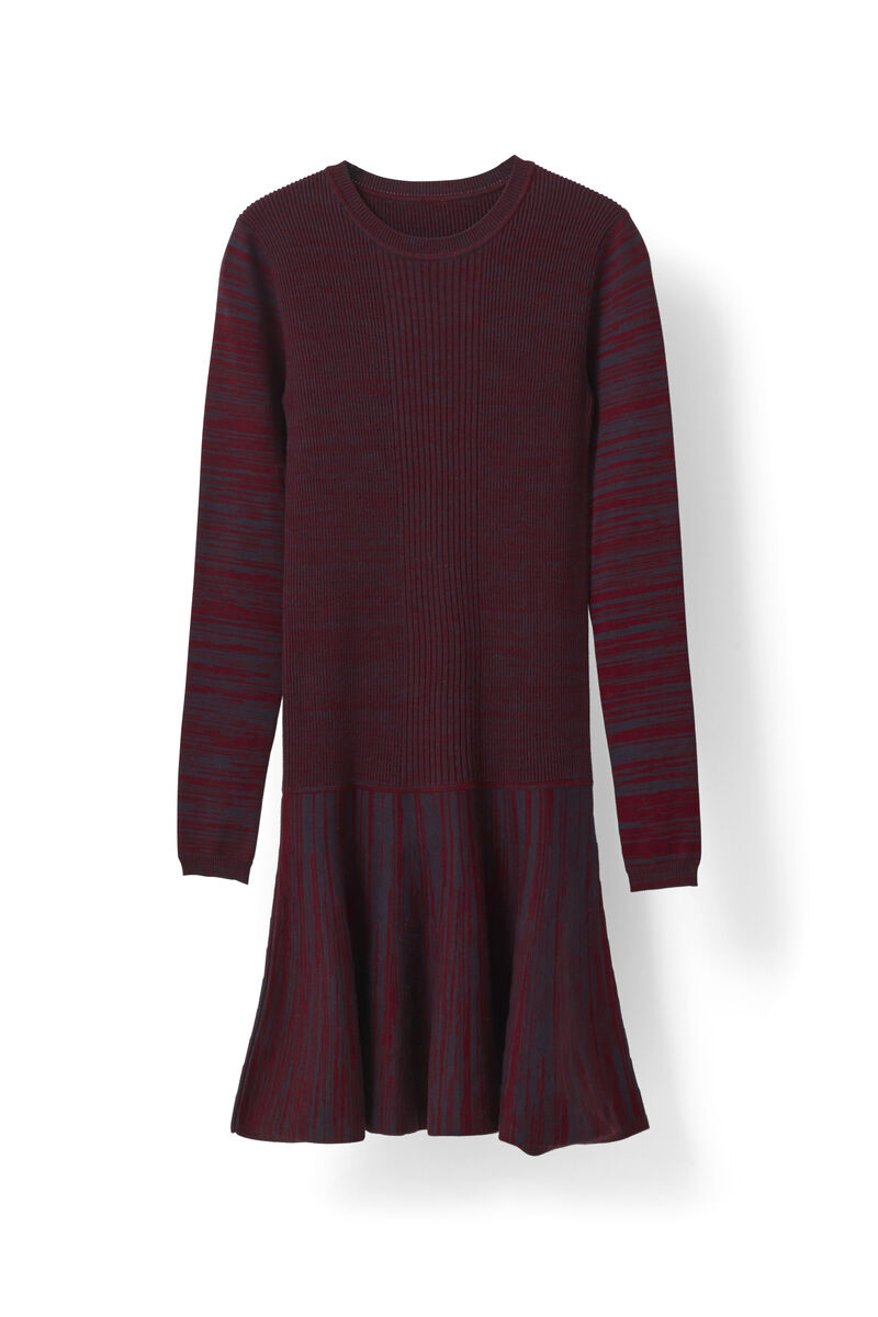 Harrison Knit dress, in colour Cabernet Eclipse Melange - 1 - GANNI