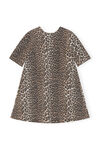 Leopard A-line Mini Dress, Cotton, in colour Leopard - 1 - GANNI