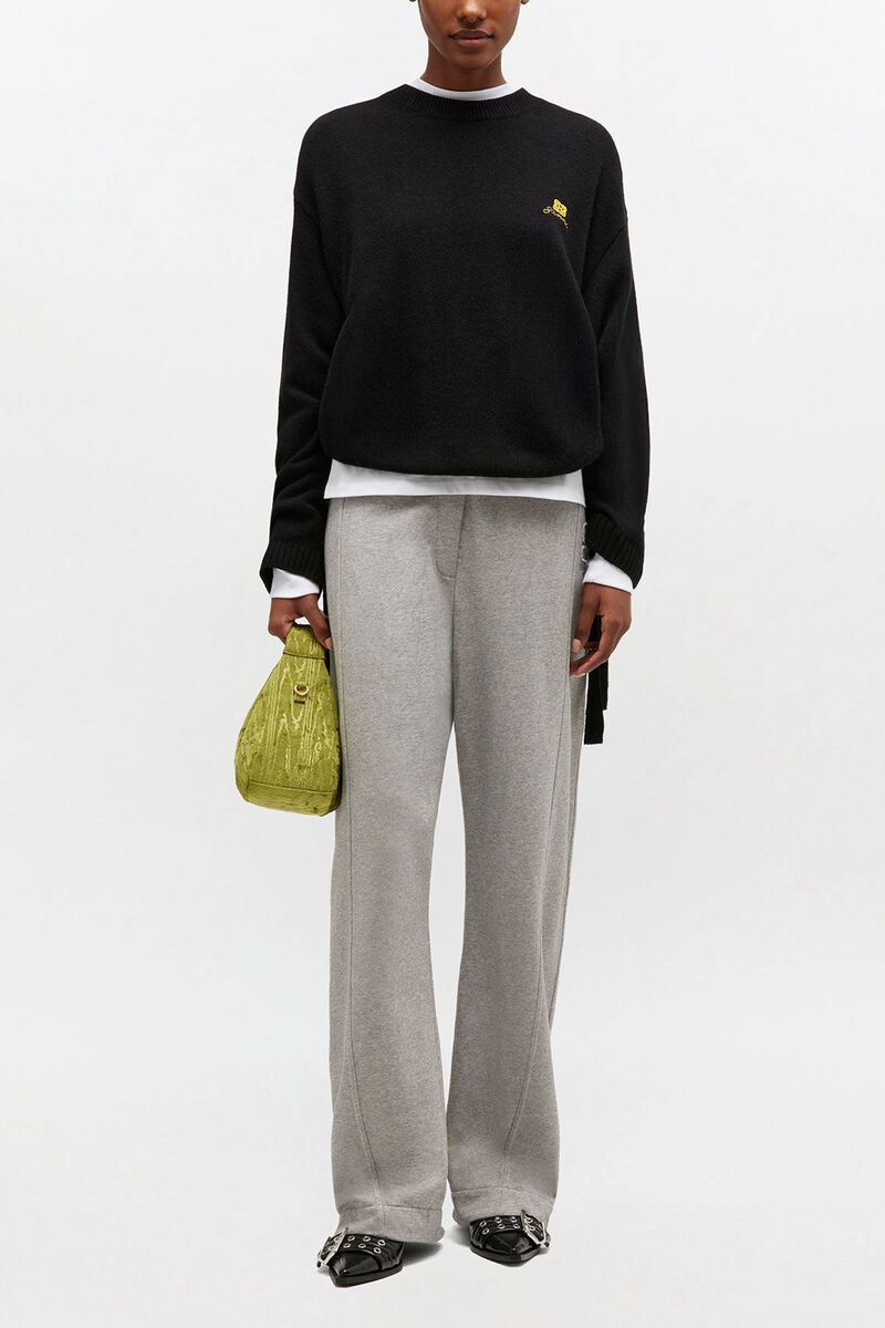 Wool Mix Jumper, Wool, in colour Black - 2 - GANNI