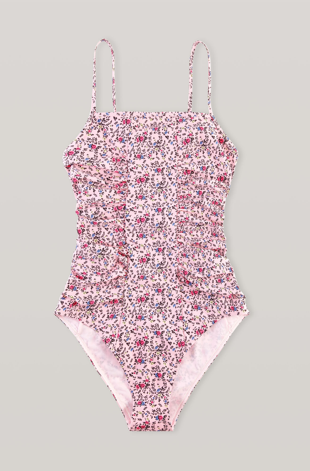 Recycled Matte Ruched Swimsuit Ganni Gr