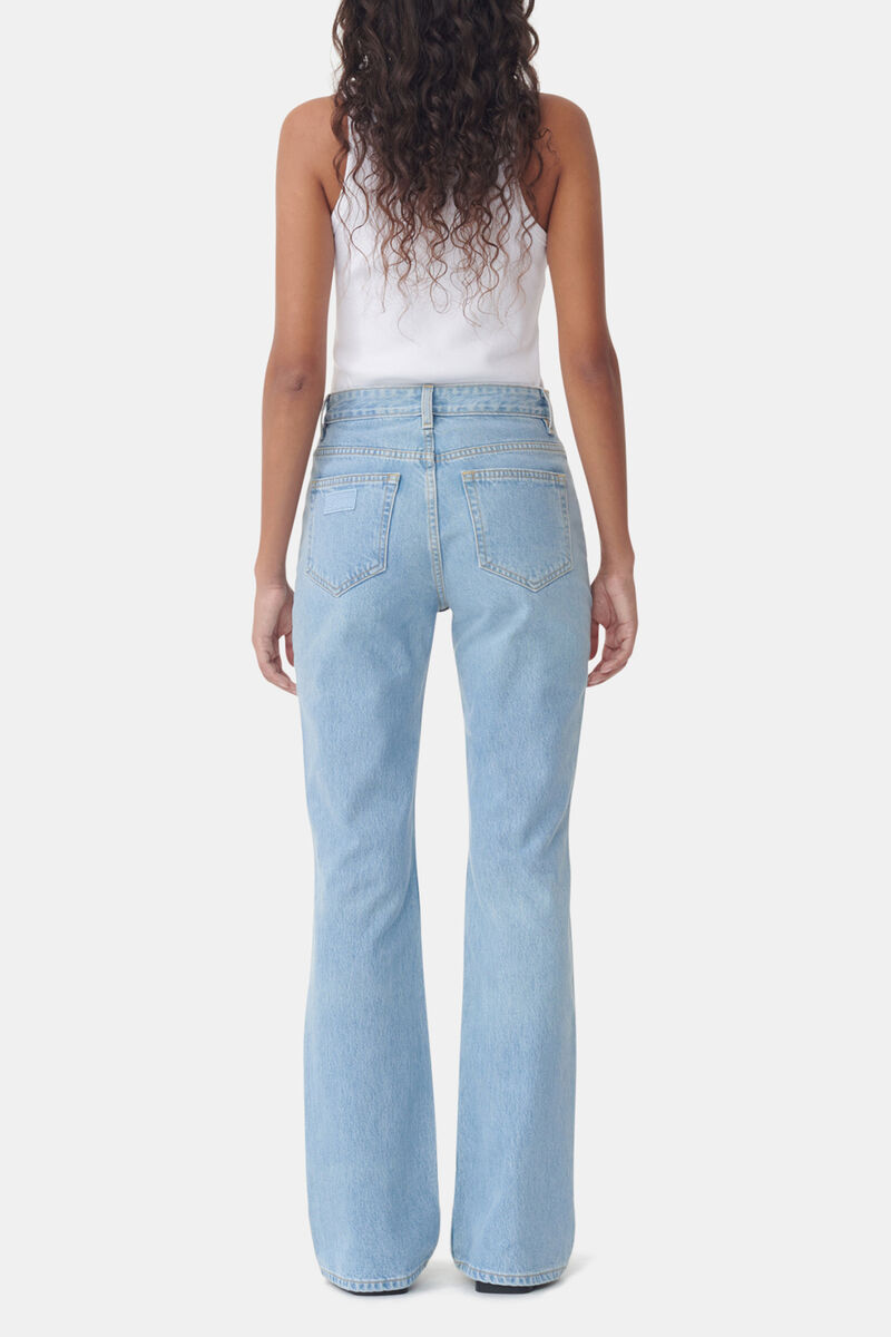 Betzy Jeans, Cotton, in colour Light Blue Stone - 3 - GANNI