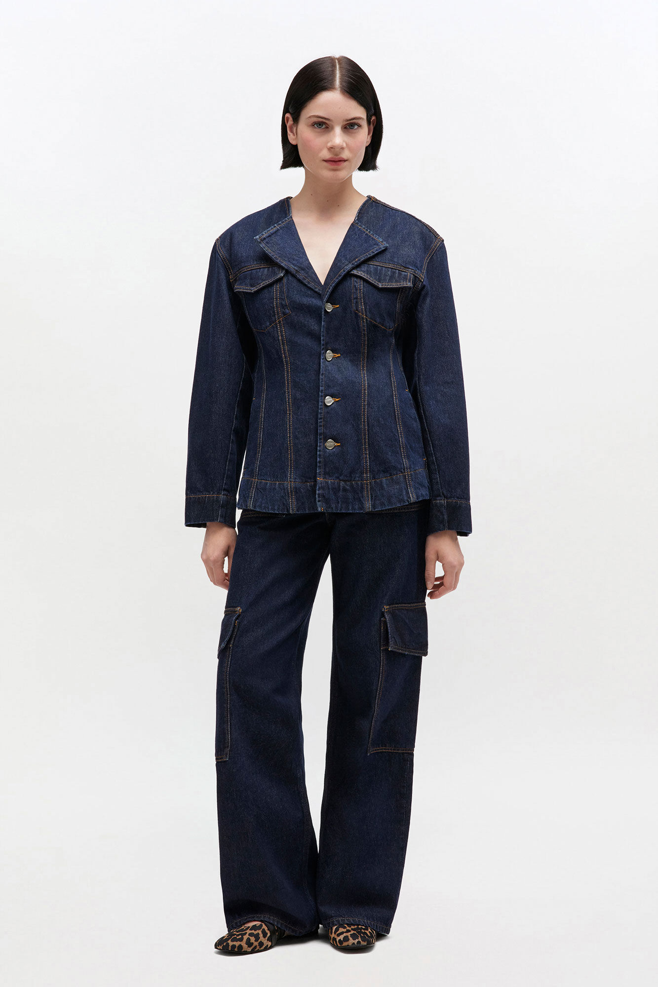 Dark Rinse Denim Blazer | GANNI US