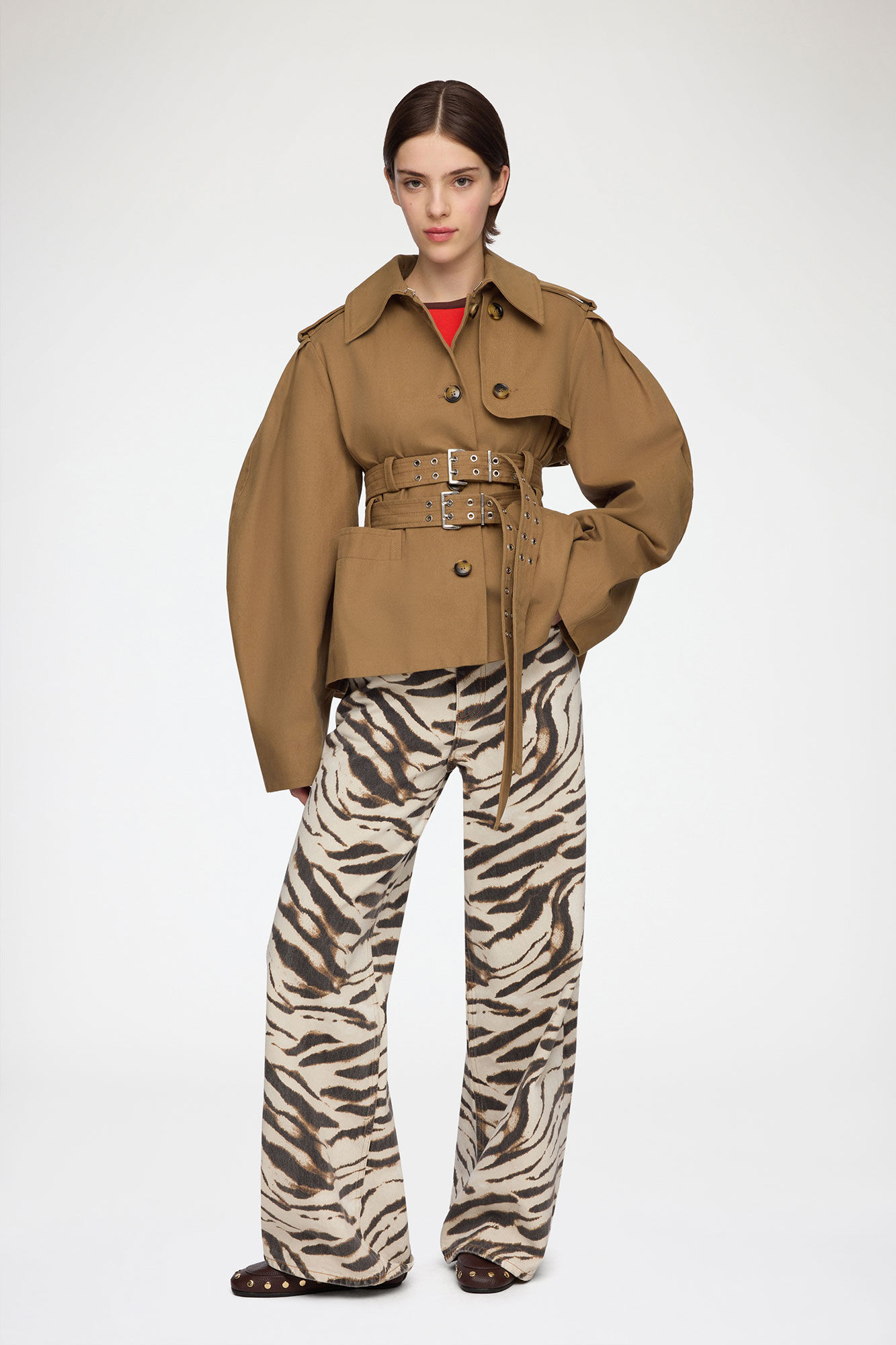 ベージュキャンバス ジャケット, Organic Cotton, in colour Ermine - 2 - GANNI