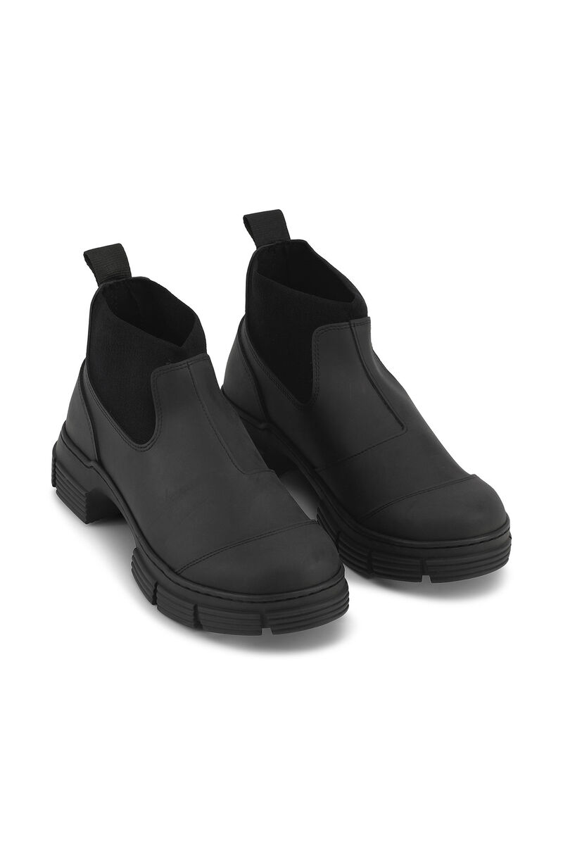 Rubber Crop City Boots, Recycled rubber, in colour Black - 3 - GANNI