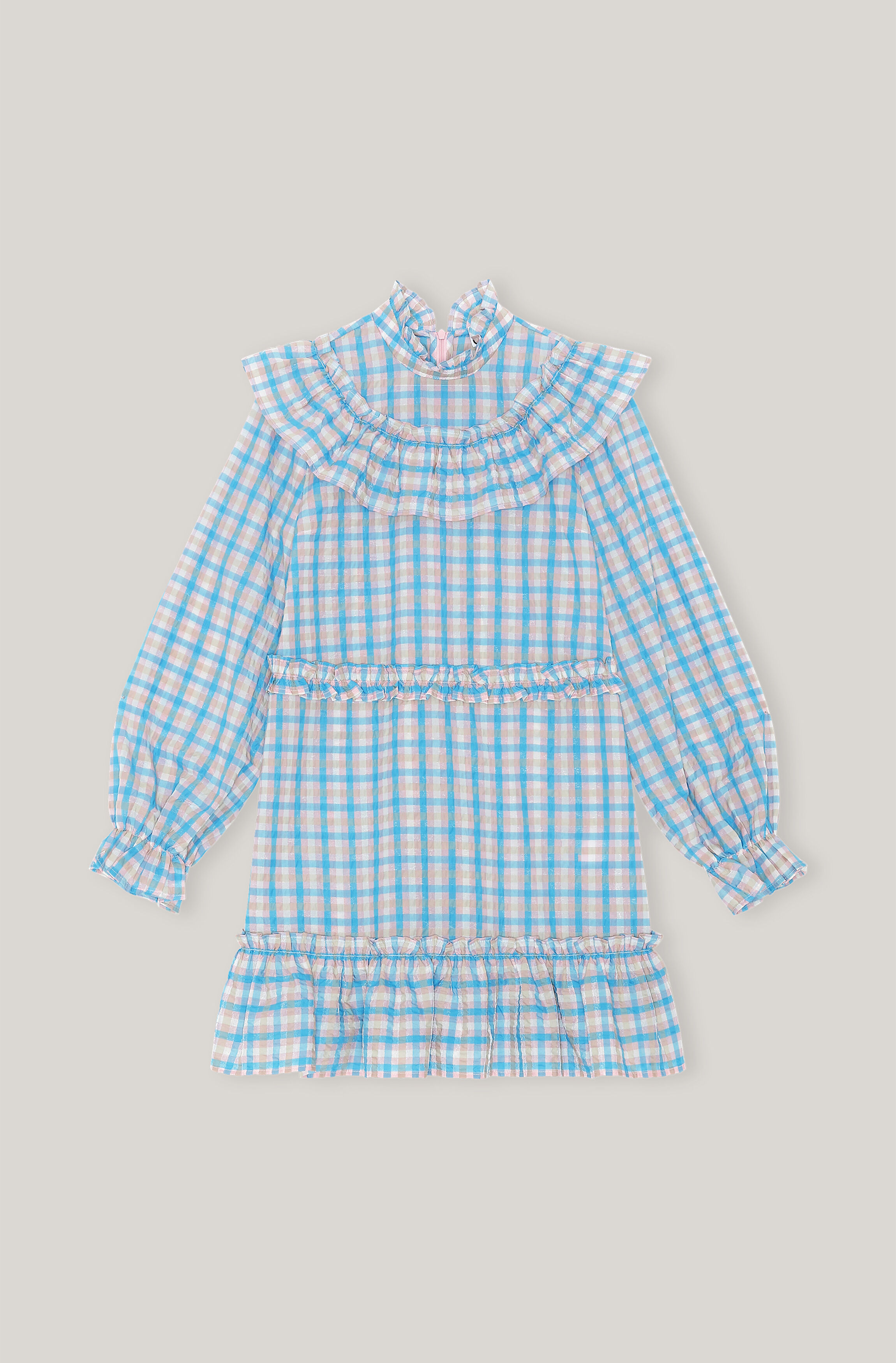 ganni checkered dress