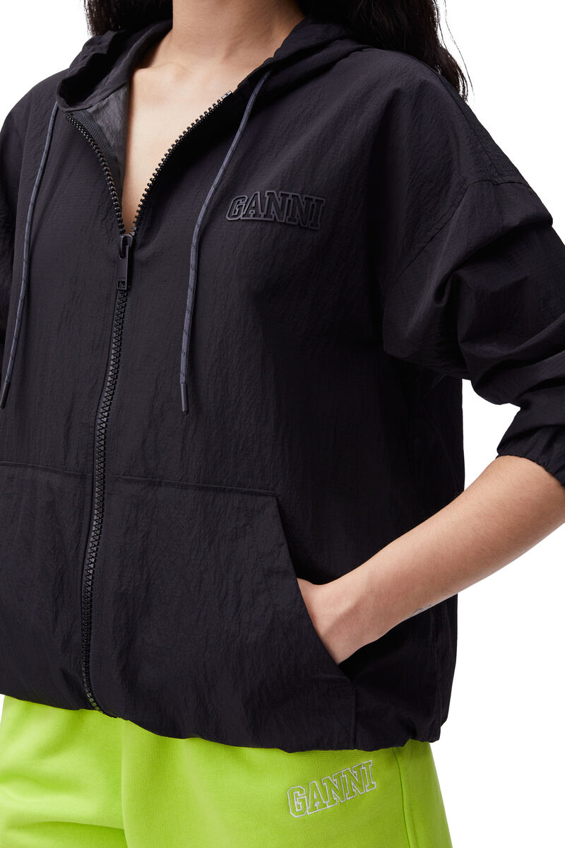 Tech Fabric Jacket, Nylon, in colour Black - 4 - GANNI