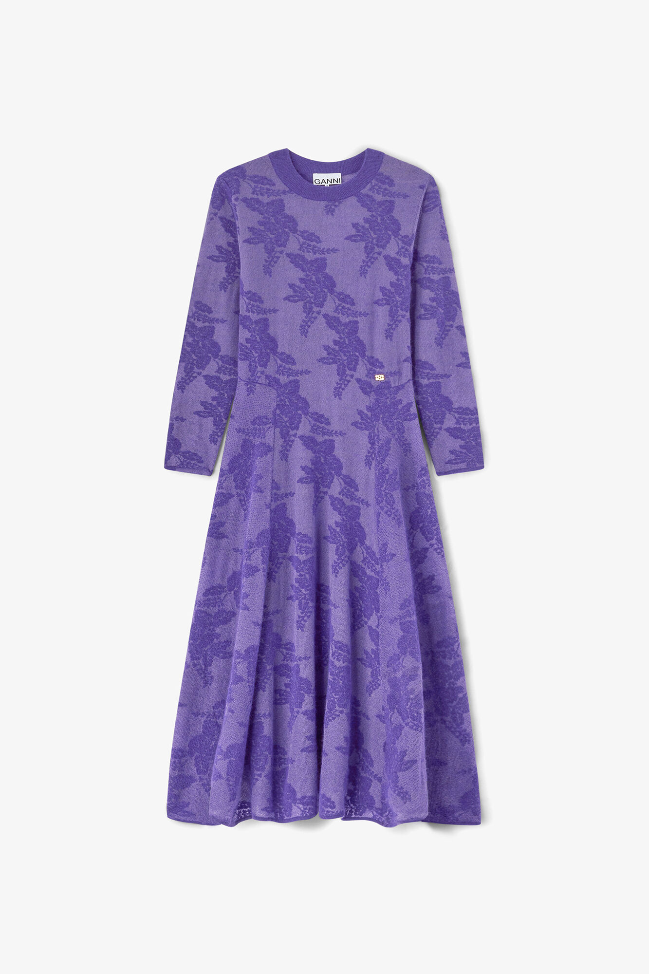 Purple Sheer Flower Dress | GANNI US