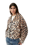 Short Leopard Jacket, Hemp, in colour Big Leopard Almond Milk - 4 - GANNI