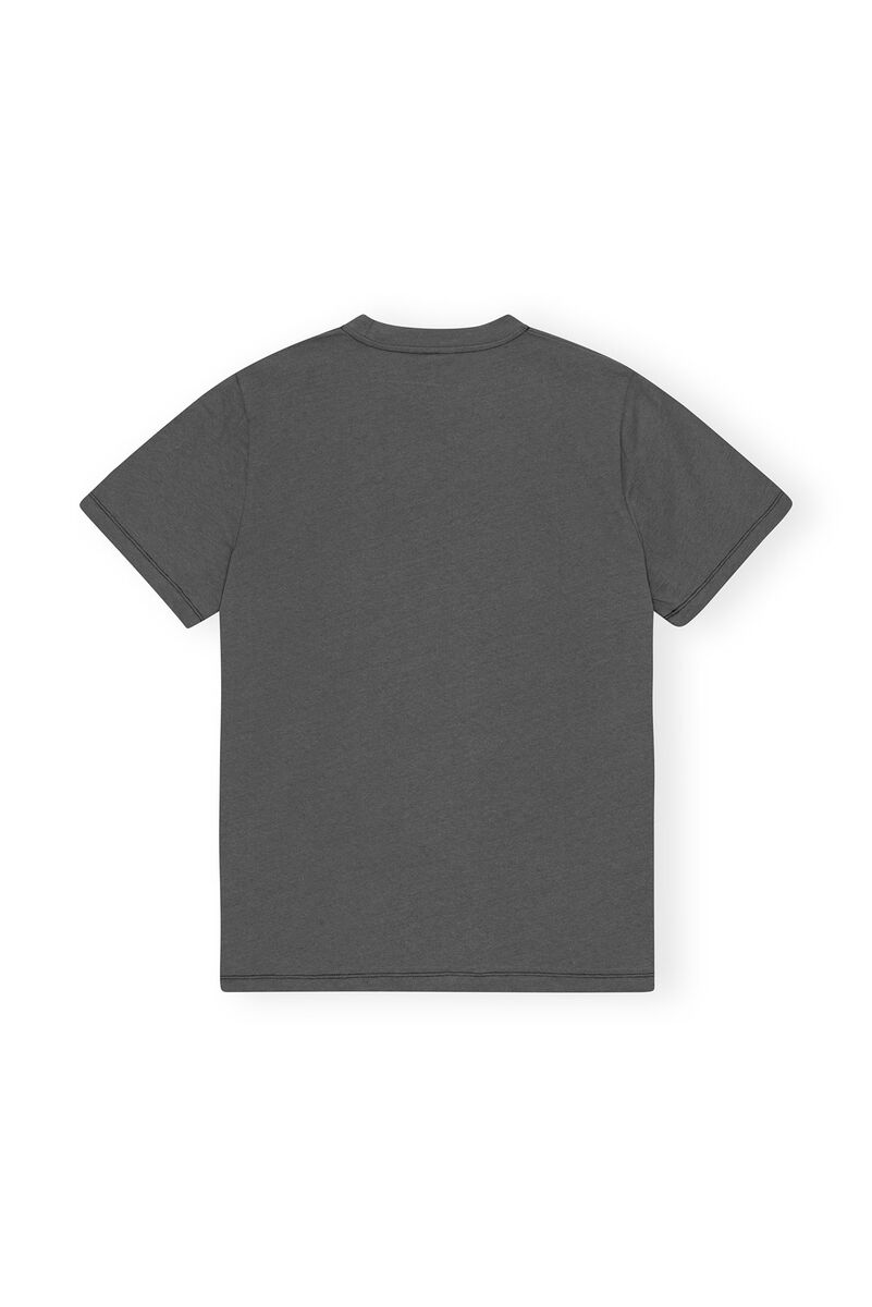 T-shirt Future Grey Relaxed Logo, Organic Cotton, in colour Volcanic Ash - 2 - GANNI