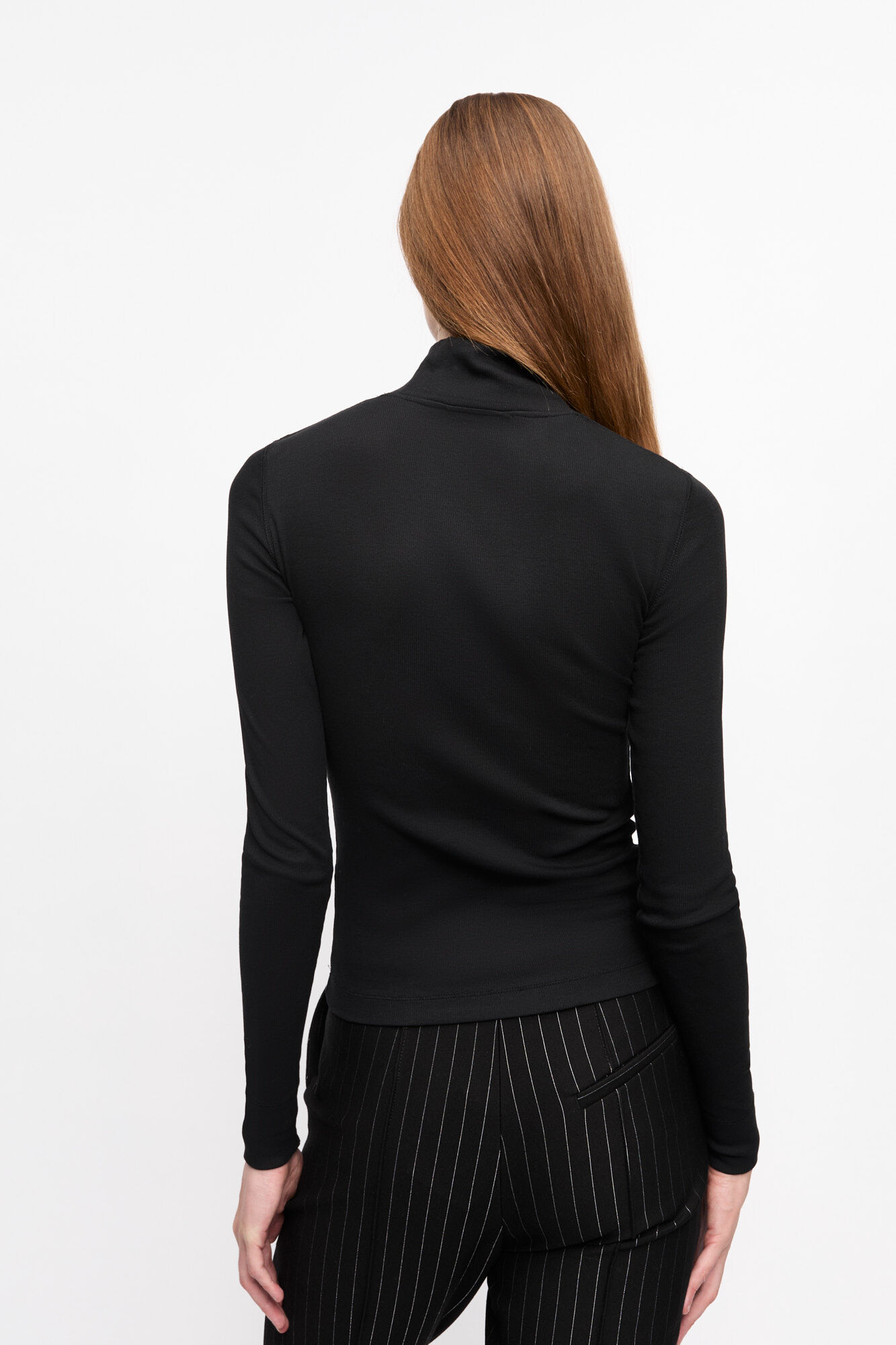 Black Soft Cotton Rib Rhinestone Top, Elastane, in colour Black - 2 - GANNI