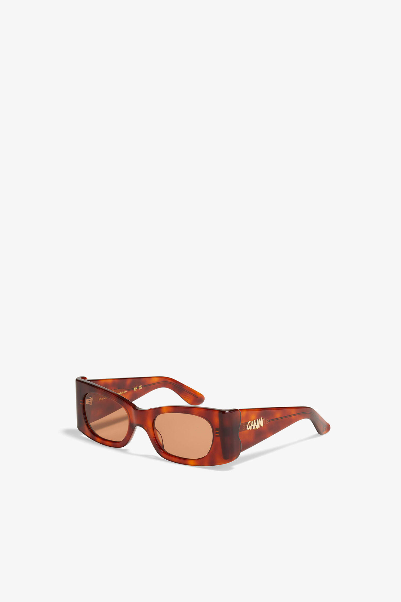 GANNI x Ace & Tate Tiger's Eye Kayla Sunglasses, Acetate, in colour Tiger's Eye - 2 - GANNI