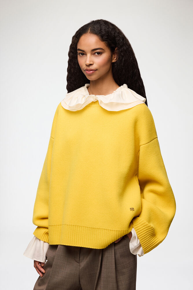 Jumper in Yellow Knit, Lemon