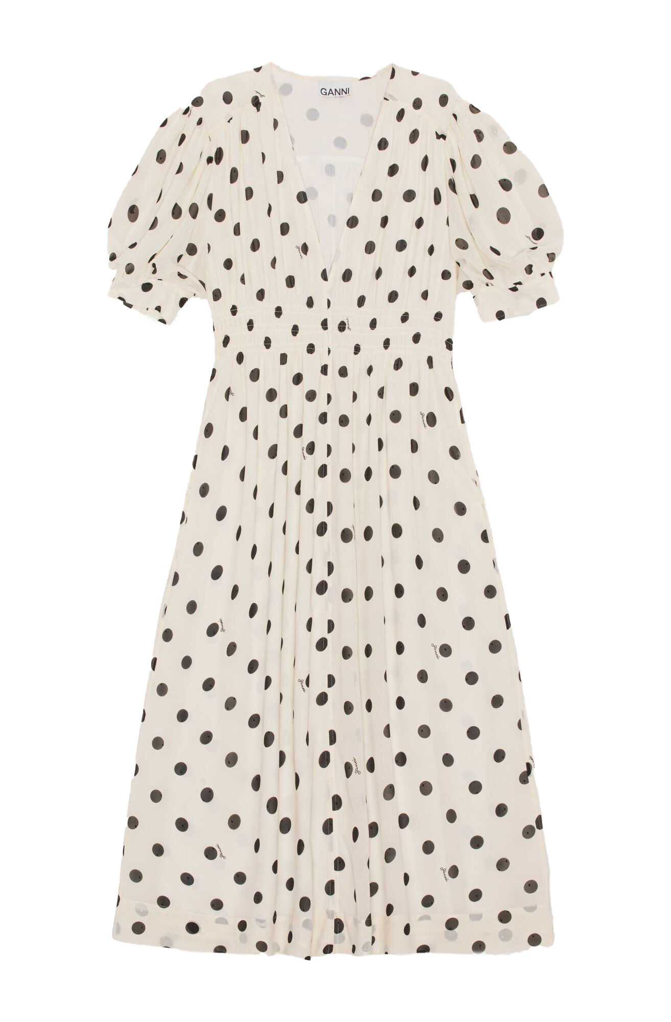 Vanilla Ice Printed Dotted Georgette 