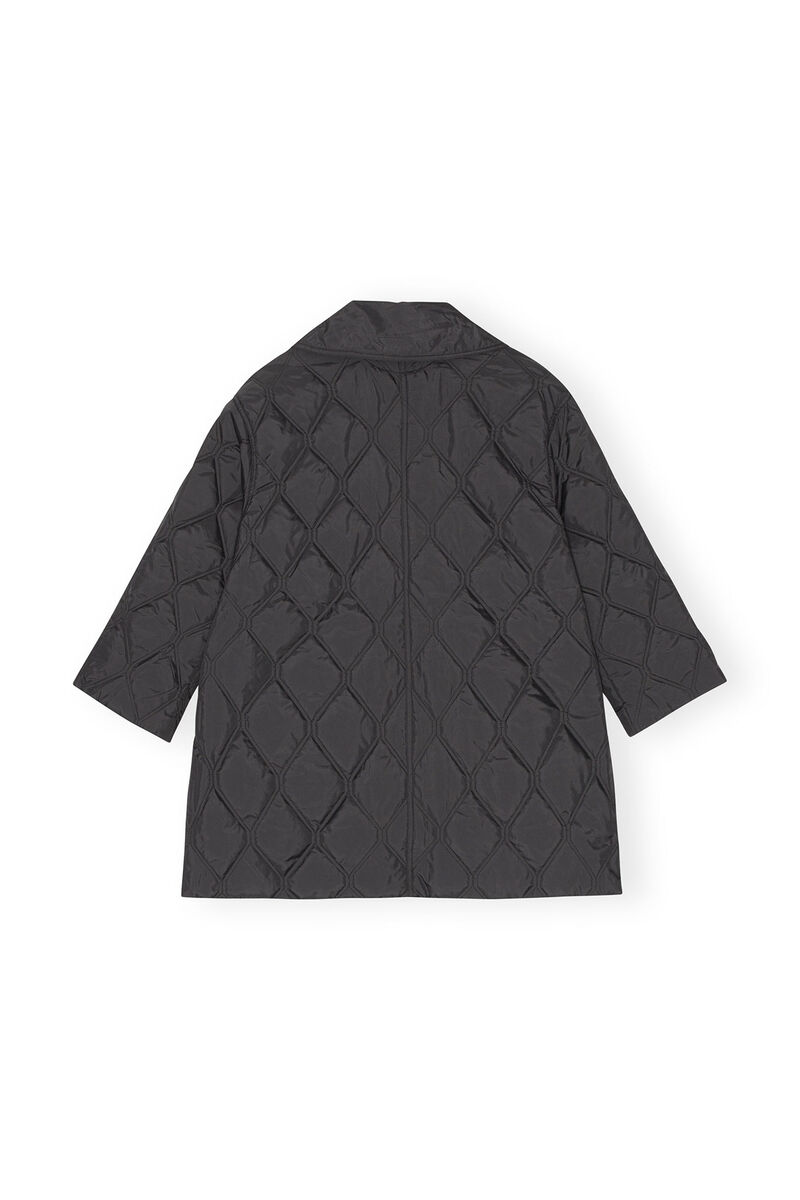 Ripstop Quilt Reversible Coat, Recycled Polyester, in colour Black - 4 - GANNI