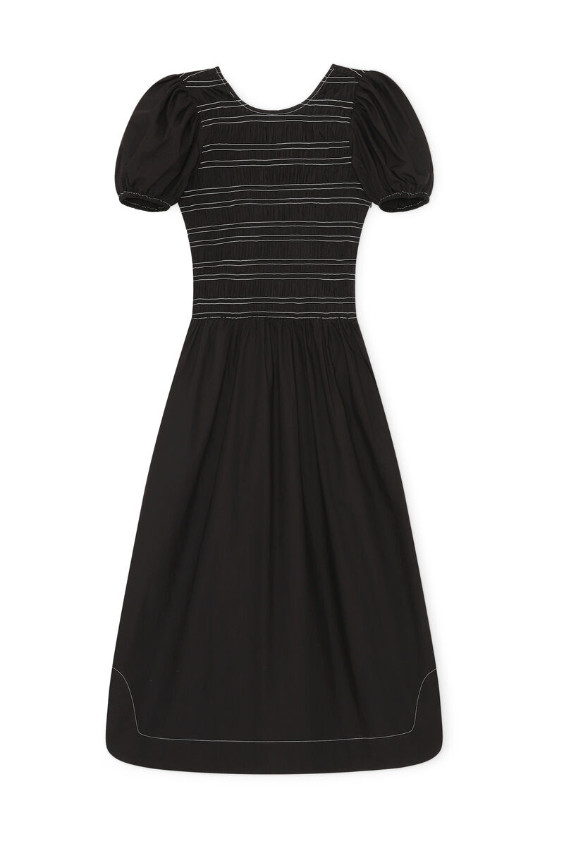 Cotton Poplin Dress, Cotton, in colour Black - 1 - GANNI