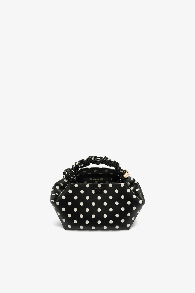 Polka-Dot Small Bou Bag, Recycled Leather, in colour Black - 3 - GANNI