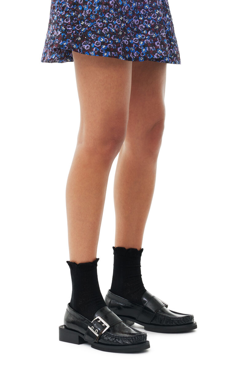 Black Feminine Buckle-loafers, Polyester, in colour Black - 1 - GANNI