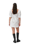 Poplin Mini Dress, Cotton, in colour Floral Shape Bright White - 2 - GANNI