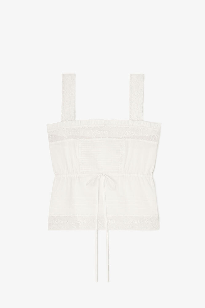 Top in White Cotton, Bright White