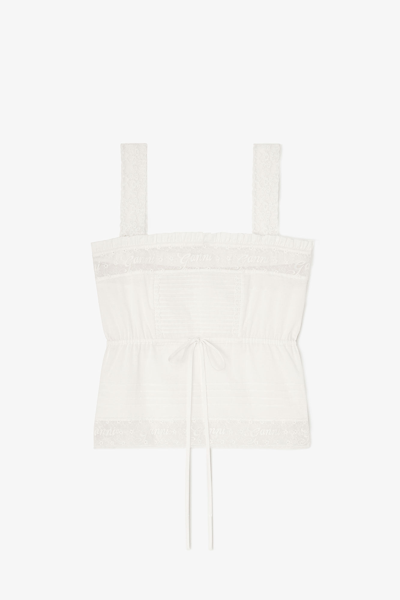 Top in White Cotton, Organic Cotton, in colour Bright White - 1 - GANNI