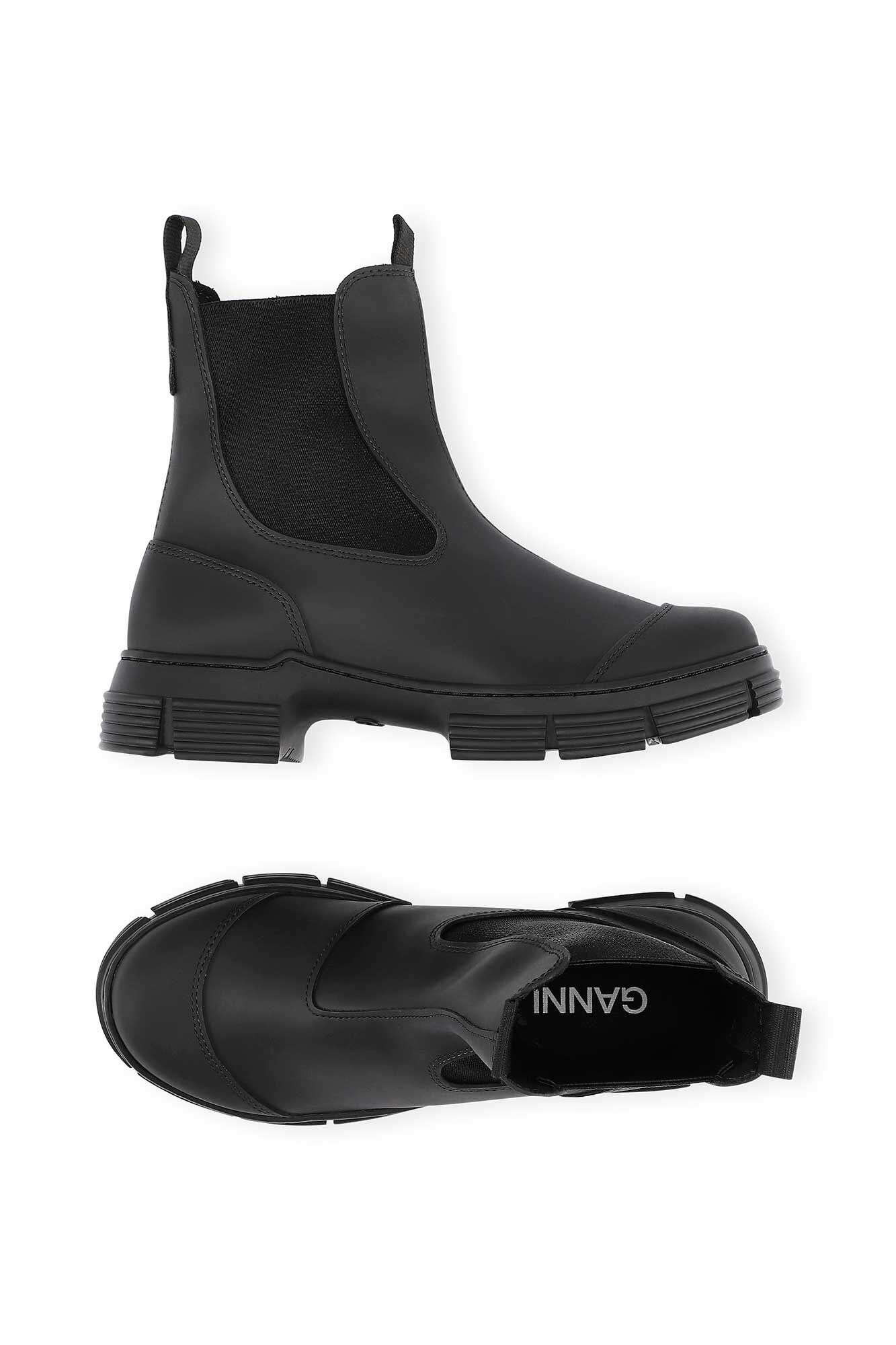 Rubber City Boots, Rubber, in colour Black - 2 - GANNI