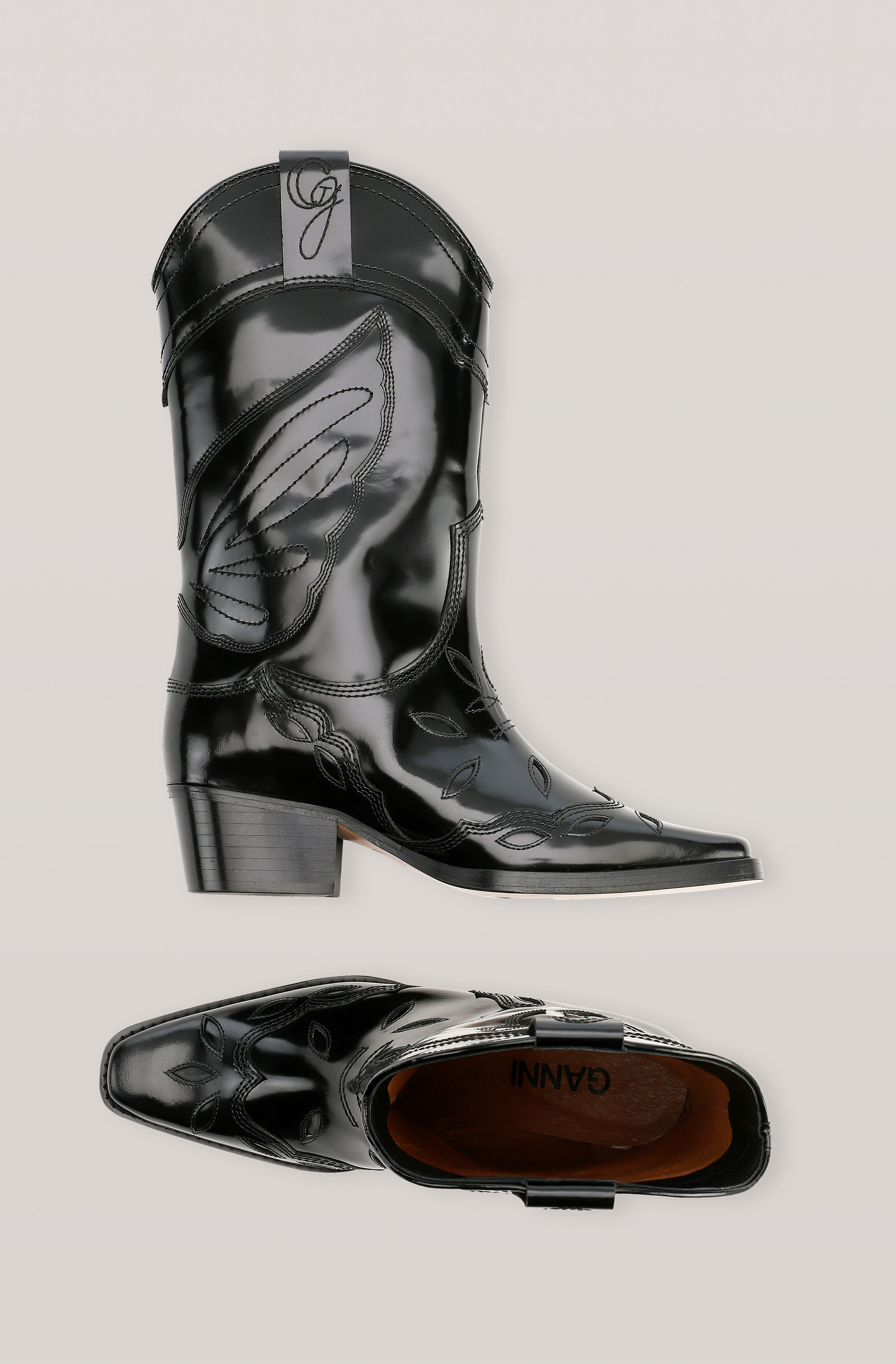 ganni high texas boots