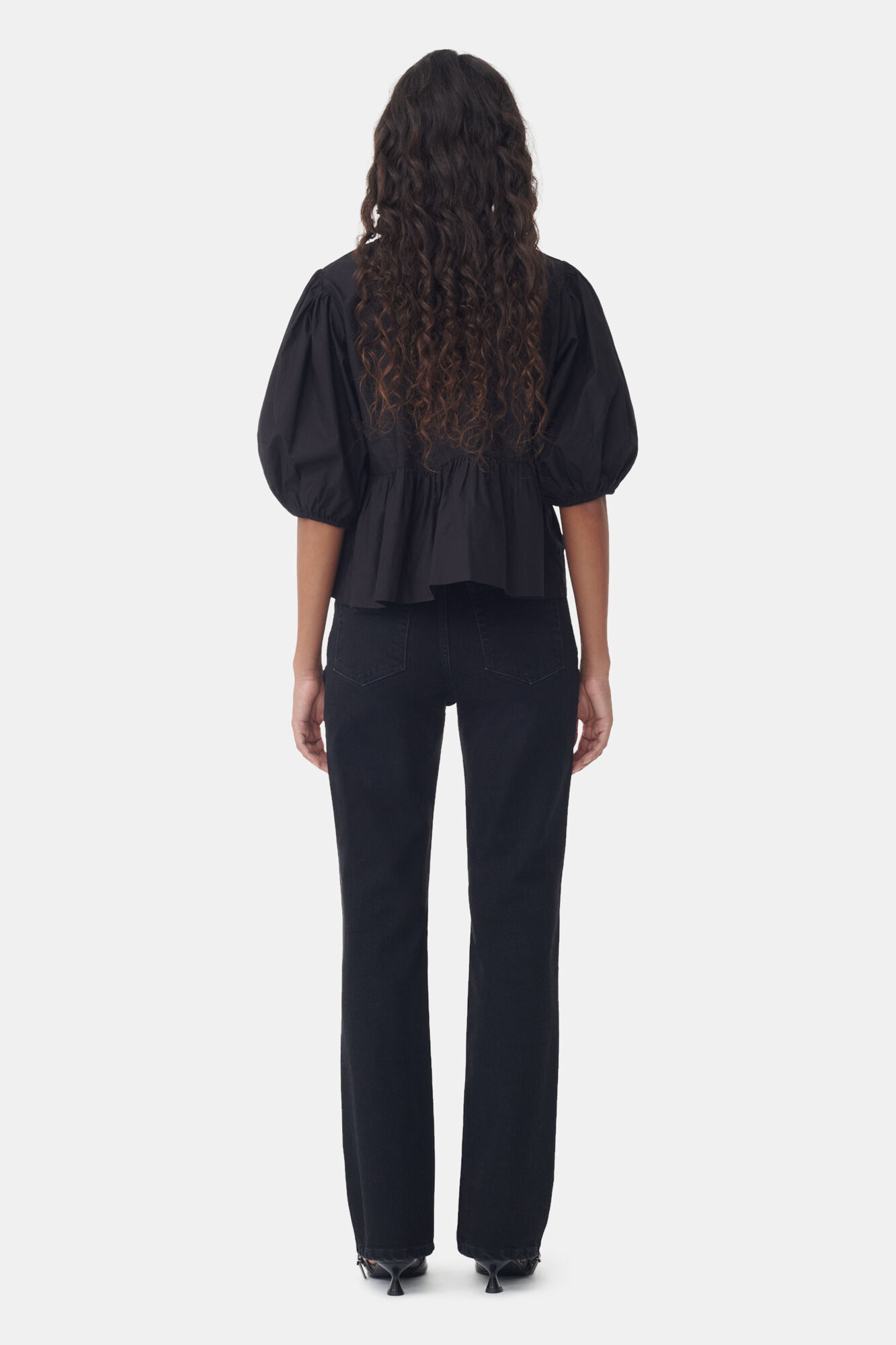 Washed Black Pohli Jeans, Cotton, in colour Washed Black/Black - 3 - GANNI
