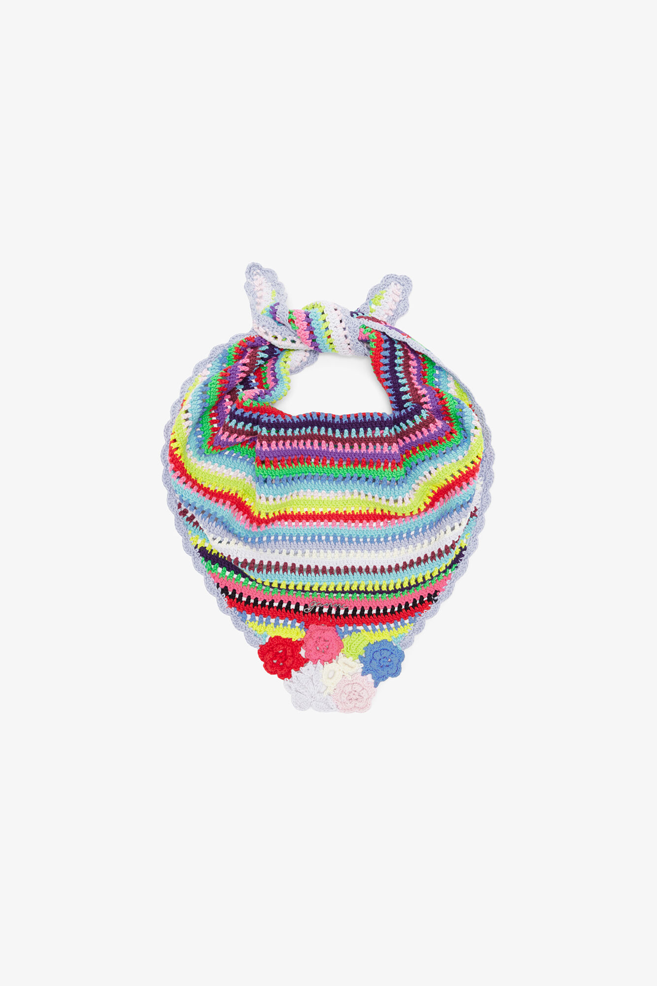 ストライプクロシェ スカーフ, Organic Cotton, in colour Multicolour - 1 - GANNI
