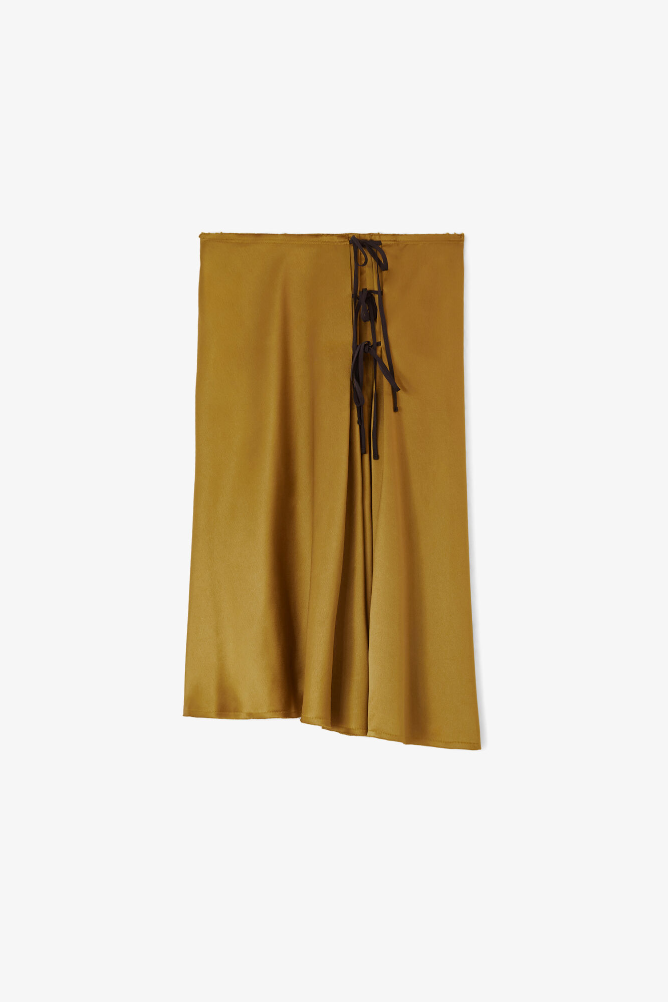 Rock aus gr&uuml;nem Satin, Acetate, in colour Ecru Olive - 1 - GANNI