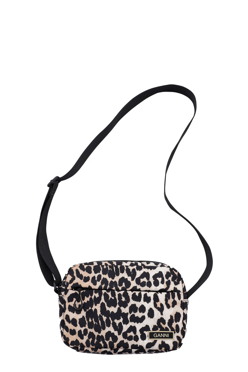 Leopard Tech Festival Bag, Recycled Polyester, in colour Leopard - 1 - GANNI