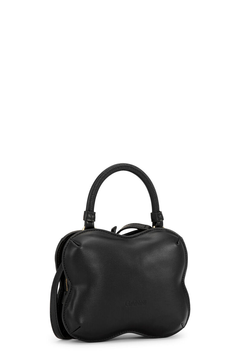Small Black Butterfly Crossbody Bag, Polyester, in colour Black - 2 - GANNI