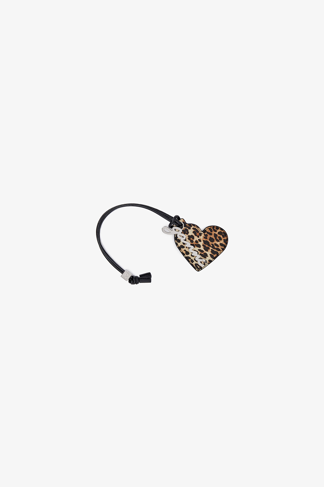 Leopard Print Bou Heart Mirror, Recycled Leather, in colour Leopard - 1 - GANNI