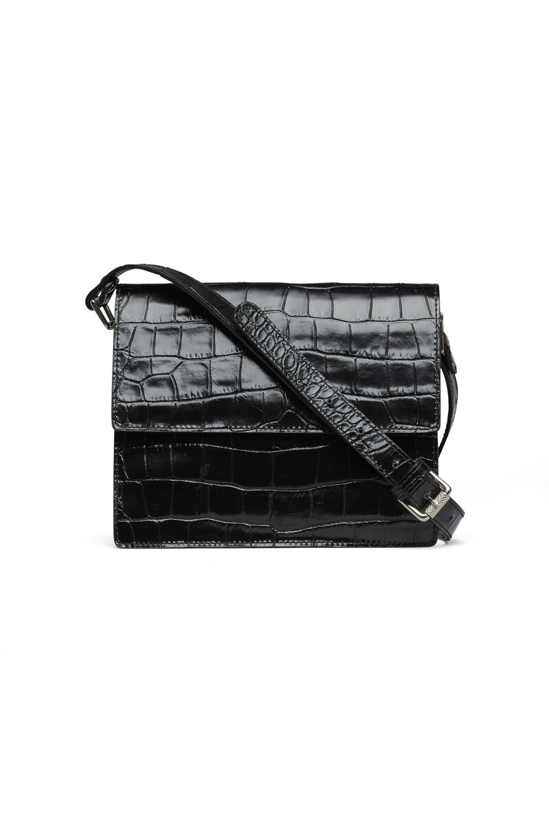 Gallery Accessories Bag, in colour Black Croco - 1 - GANNI