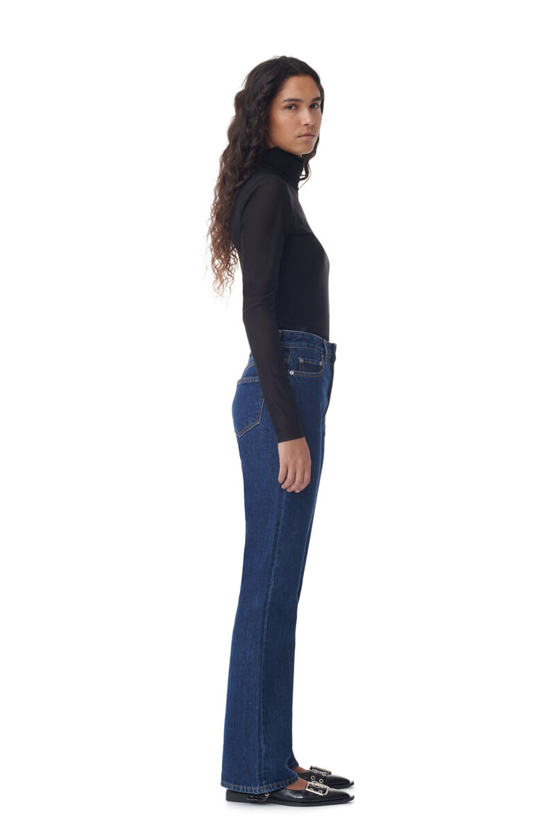 Betzy Jeans, Cotton, in colour Dark Blue Stone - 2 - GANNI